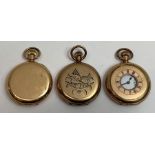 Waltham, a gilt metal hunter cased pocket watch; a