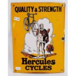 Enamel sign - Hercules Cycles, Quality and Strengt