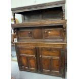 An 18th century and later court cupboard, set with