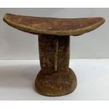 An African wooden neck rest, 14cms high