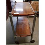 A mid century chrome two section trolley, with det