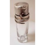 A late Victorian silver mounted glass scent bottle