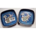 A pair of mid century Royal Copenhagen pin dishes,