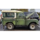 1984 Series 3 Land Rover in green with white roof,