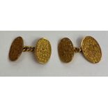 A pair of 18 carat gold Edwardian cufflinks, Birmi
