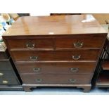 A Victorian stained mahogany chest of two short an