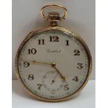 An open faced pocket watch, the three piece slim h