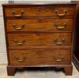 An early 19th century mahogany chest of drawers, w