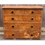 A Regency painted pine chest of drawers, having th