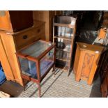 Cupboard, glass top display cupboard, set of woode