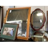 Collection of framed pictures and mirrors, conditi