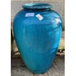 Blue glazed urn, condition requests and additional