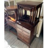 Nest of tables, side tables & set of drawers, cond