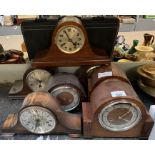 7 wooden mantle clocks, ## KEY ## condition