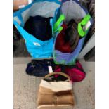 2 bags of dyed Springbok/suede handbags, condition