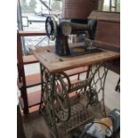 Singer sewing machine on stand