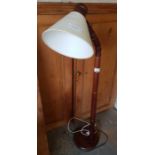 Wooden standard lamp with shade, condition request