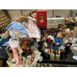 Large collection of dolls with a miniature sofa, c