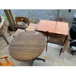 Pine work bench along with 2 tables & an old schoo