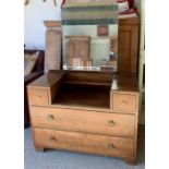 Chest of drawers, 2 small, 2 long with a mirror, c