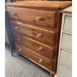 Modern pine 4 drawer chest of drawers, condition r