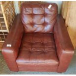 Brown leatherette armchair, condition requests and