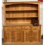 Modern pine dresser with 4 drawers & 2 cupboards,
