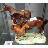 Beswick figures of 2 horses & Beswick thoroughbred