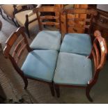 4 dining chairs with blue seats, condition request