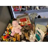 Part shelf of teddy bears, childrens tea set, make