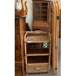 Bamboo shelving unit with room screen, condition r