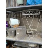 Metal buckets, earthenware pot, mirror etc, condit