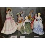 Quantity of Royal Doulton figures of ladies, condi