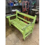 Green painted wooden garden seat,condition request