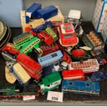 Collection of vehicles to include Corgi, buses, tr