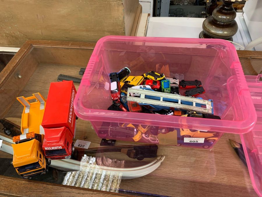 Collection of toy cars, lorries etc, condition req