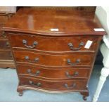 4 drawer bow fronted chest of drawers, condition r