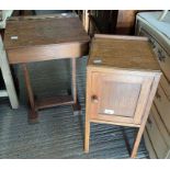 Small bedside cupboard & school desk, condition re