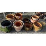 15 garden pots, mostly terracotta and various size
