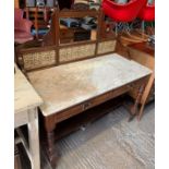 Marble top wash stand with mirror, condition reque