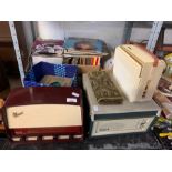 Collection of albums, 45's, G Marconi radio,