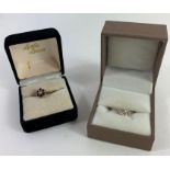 An Edwardian three stone diamond plaque ring and a