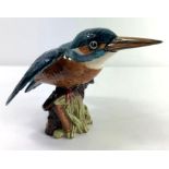 A Beswick ceramic figure of a kingfisher, perched