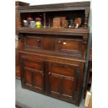 An 18th century and later court cupboard, set with