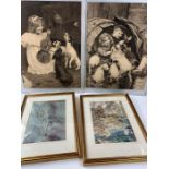 Two prints by Arthur Rackham, illustrations of The