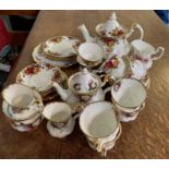 A Royal Albert Old Country Roses part tea service, a
