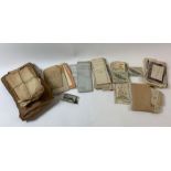 Box of ephemera, postcards & military (WWII) hand