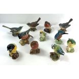 A collection of Beswick birds - robin, kingfisher,