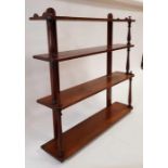 A Victorian mahogany waterfall hanging bookcase, w