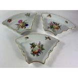 Three Herend porcelain dishes, of trapeze form wit